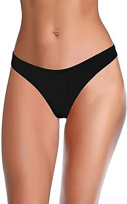 #ad Womens Black Bikini Cheeky Swimsuit Bottoms Pants Large $5.00