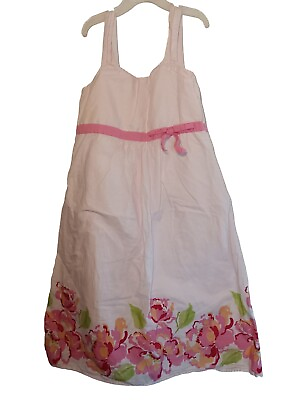 #ad Cherokee Sundress Girls XL 14 16 Pink With Floral Sleeveless Dress $7.50