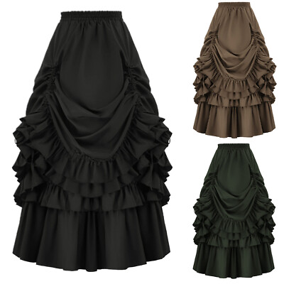 #ad Gothic Women Lace Up Skirt Victorian Lady Skirt Skirt Renaissance Style Skirt $35.99