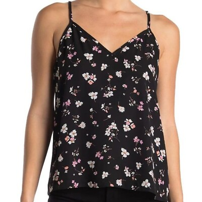 #ad Abound Nordstrom NWT Floral Camisole Tank Top Black Sz S Spaghetti Strap Lined $14.99