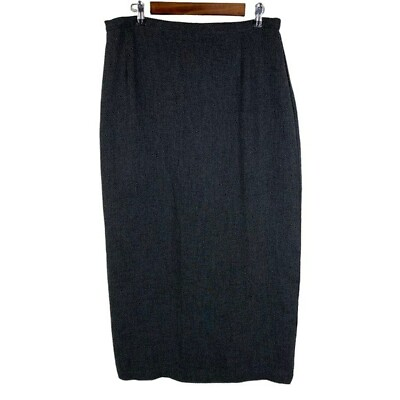 Chico#x27;s Private Edition Dark Gray Maxi Skirt Women#x27;s 3=XL Large Back Slit $28.99