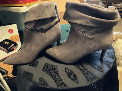 #ad Rouge Gray Suede Ankle Boots Booties Stiletto Heels Size US 8.5 NIB $25.00