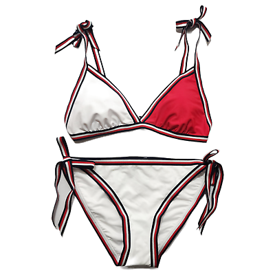 #ad #ad Tommy Hilfiger Womens Triangle Bikini Swim Set Large $49.89