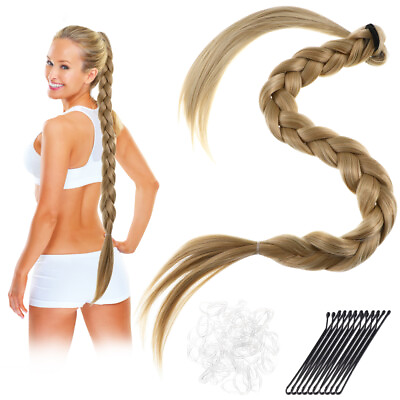 Women DIY Party Hair Piece Braided Ponytail Extension Braided Hair Extension $12.63