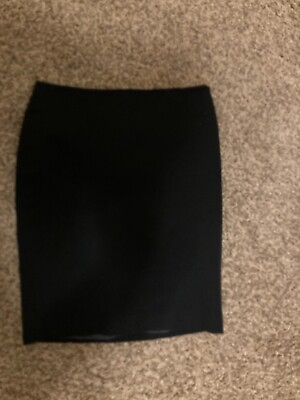 Forever 21 Essentials Black Pencil Skirt 2 GUC ZIp Back Cotton Blend GUC Lined $12.99