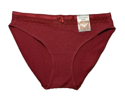 #ad NWT Saint Eve Soft Cotton Bikini Panties Size M Red Heather $6.00