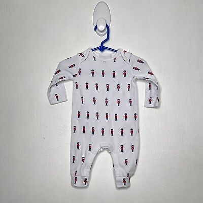 The Little White Company One Piece Romper Coverall Baby Size 3 6 M Queens Guard $4.54