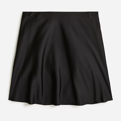 #ad #ad J. Crew Gwen Mini Slip Skirt Black size Large $28.00