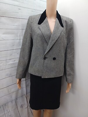#ad Ferncroft Kenneth Cole Tweed Black Skirt Suit Set 2 Pc Jacket Skirt Sz 9 10 $29.58