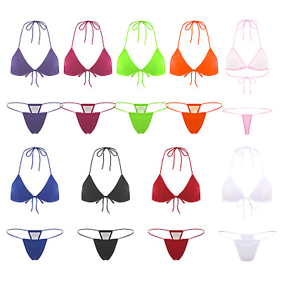 #ad Womens Bra And Briefs Micro Lingerie Set Hot Bikini Mini Swimwear Holiday Pool $5.51