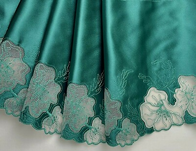 #ad 7.5quot; 3 Yards Flower Embroidered Satin Lace Trim Sewing Craft DIY Dress $24.00