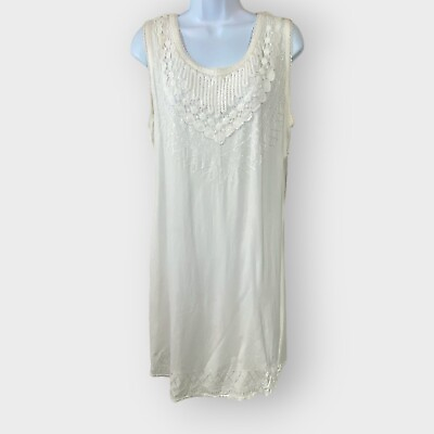 #ad NEW Raya Sun Crochet Dress Medium Ivory Beach Coverup $14.99