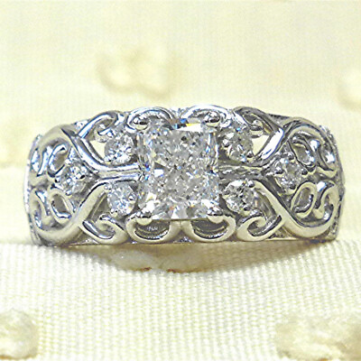 Charm Wedding Party Women 925 Silver Filled Ring Cubic Zirconia Jewelry Sz 6 10 C $2.92