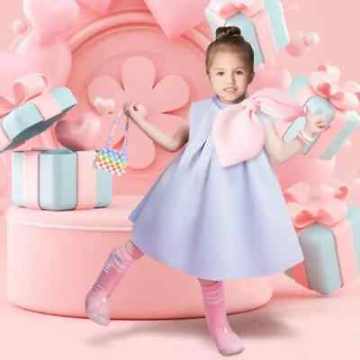 #ad Summer Flower Girl Dresses Birthday Party Fashion Bow Sleeveless Dress Vestidos $57.09
