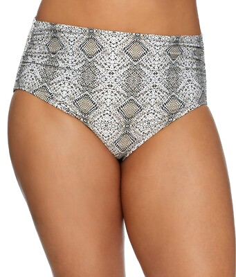 #ad Contours Coco Reef Women Snakeskin High Waisted Bikini Bottoms Size Large NEW $9.35