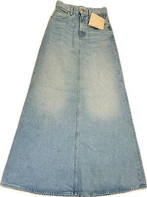 #ad MOTHER SNACKS Denim Maxi Skirt The Sugar Cone in Sweet amp; Sour SZ 25 NWT $248 $55.00
