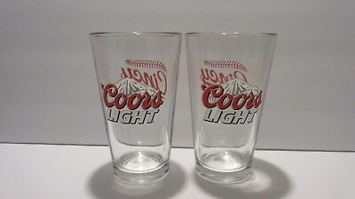 #ad #ad Set of 2 Coors Light Cincy Cincinnati Baseball Beer Glasses Cocktail 16oz $19.99