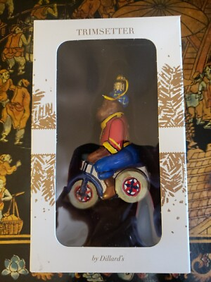 #ad “NIB” Trimsetter by Dillard’s Circus Monkey on Cycle Ornament 4.5” $13.50