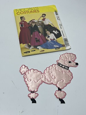 #ad Poodle Skirt Costume Girls Size 4 6 UNCUT Sewing Pattern m8899 Applique Included $12.99