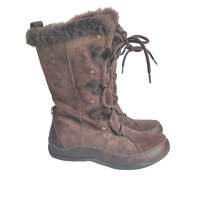 #ad #ad The North Face Abby II Womens Size 7 Brown Suede Winter Boots 200g Primaloft $35.99