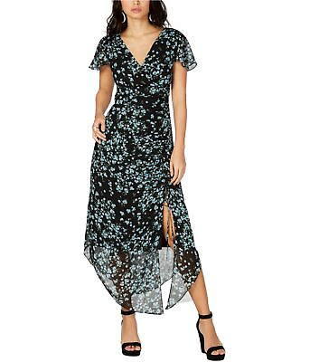 #ad I N C Womens Flutter Sleeve Ruched Maxi Dress $59.05