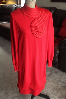 MEDICI DRESS EVENING COCKTAIL WOMEN SZ MED 44 8 VINTAGE PARTY RED ITALY HARVEY $69.50