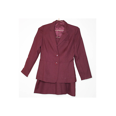 #ad Vintage JCPenney polyester skirt suit Petite 6 burgundy motion jacket pockets $20.00