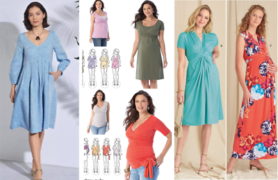 EASY Maternity Dresses Shirts Gathered Maxi Dress Pregnancy Sewing Pattern $9.45