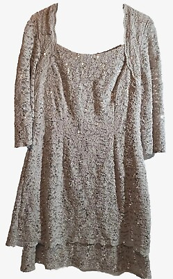 #ad Y2k Vintage Sequin Cocktail Dress Women#x27;s Sz12 Cruise Holiday Cocktail Glam Mom $28.45