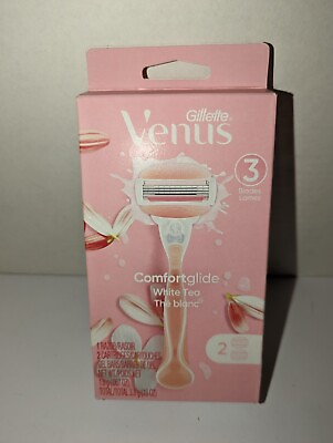 #ad #ad Gillette Venus Comfortglide Women’s 3 Blade Razor with 2 Refills White Tea New $9.99