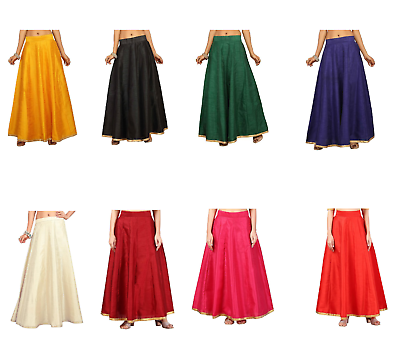 #ad Women Maxi Skirt Plain Lehenga Skirt Polyester Flare Skirt for Weddings $33.59