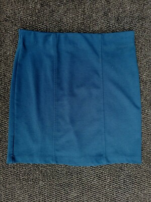 #ad Forever 21 Blue Mini Skirt Stretch Size Large $8.96