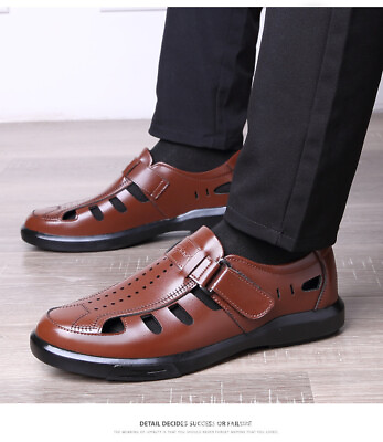 Men#x27;s Summer Roman Hollow Out Sandals Business Casual Beach Loafers Shoes Size $37.14