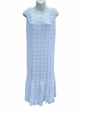 #ad Handcrafted Crochet Knit Classic white Dress XL New Tags cottagecore $44.99