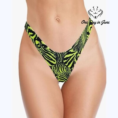 #ad Shekini High Cut Thong Bikini Bottom Size M $15.00