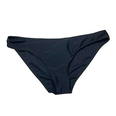 #ad High Rise Black Bikini Bottoms Cheeky Size L NWT $12.99
