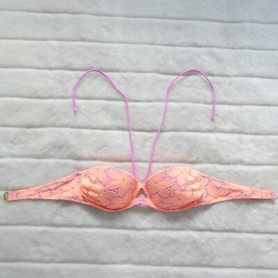 #ad Victoria#x27;s Secret Orange Halter Bikini Top Size 36B 2013 $16.95