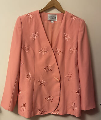 #ad Executive Collection 2 Piece Skirt Suit Women 16 Peach Special Occassion Wedding $26.99