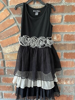 #ad Rachael amp; Chloe Black Summer Dress Girls Ruffled Party Holiday Size 8 $12.99