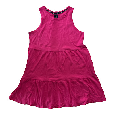 #ad NWT Women#x27;s GAP Very Berry Tiered Layered Sleeveless Summer Dress XL $19.16