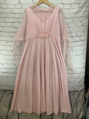 Pink Layered Handmade Formal Dress Bridesmaid Full Length Maxi Sz M Medium Flaw $26.79