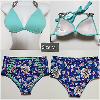 #ad Women#x27;s Swimwear Bikini Set Push up High Waist Size Medium New $19.00