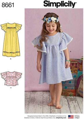 Simplicity Sewing Pattern 8661 Top Dress BOHO Girls Size 3 8 $9.99