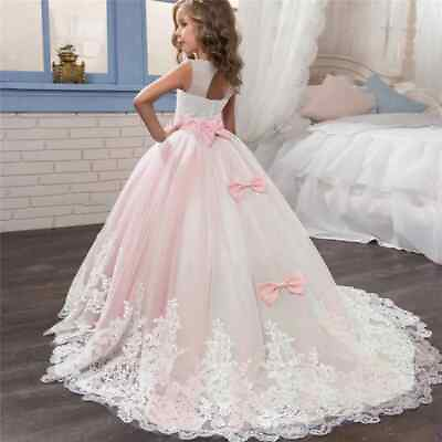 #ad New Flower Long Prom Gowns Teenagers Dresses for Girl Children Party Kids Dress $45.27