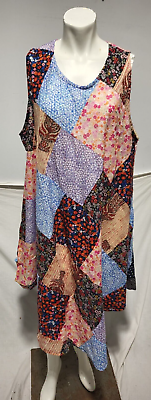 #ad Summer women Boho Patchwork dress sleeveless unique Long Gypsy Hippie cotton $14.99