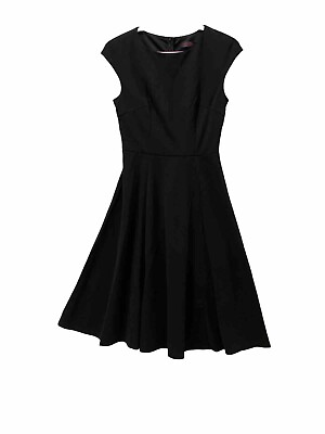 #ad #ad Dress Tells Black Dress Fit amp; Flare Womans Small Knee Length Full Skirt Business $21.24