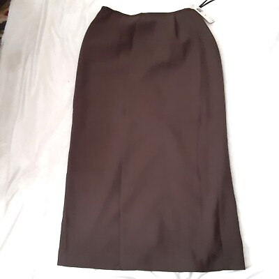 #ad NWT Evan Picone brown career skirt fully lined midi 30quot; waist polyester $11.20