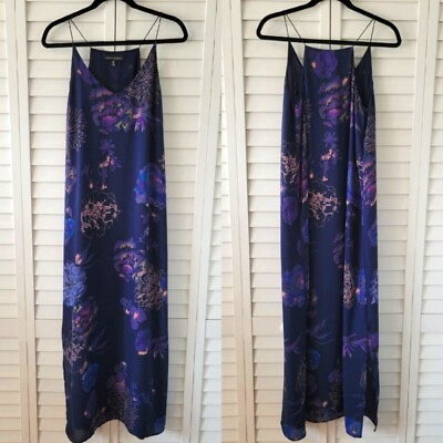 #ad #ad Jasmine amp; Juliana Navy Blue Floral Maxi Dress Size US 6 $35.00