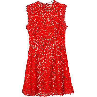 #ad Francesca’s Red Lace Halter Neck Sleeveless Cocktail Mini Party Dress EUC Med $39.56