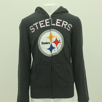 Junior Teen Girls Size NFL Pittsburgh Steelers Sweatshirt New Tags Distressed $26.69